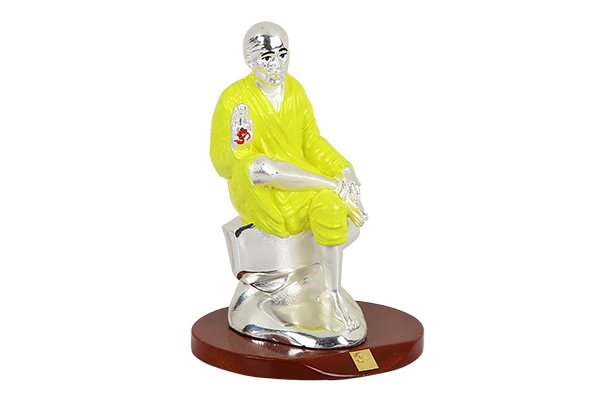 God Idol - Sai Baba (Silver Plated) | Yellow