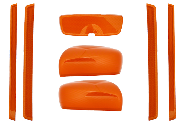 Interior Styling Kit - ORVM/IRVM/Door Sill Guard (Orange) | S-Presso