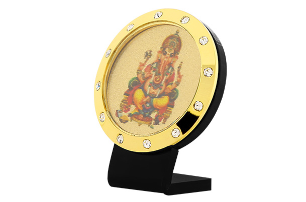 Dashboard Frame - Ganesha (Metallic) 24k Gold Plated 