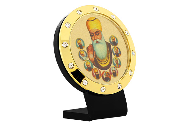 Dashboard Frame - Guru Nanak (Metallic) 24k Gold Plated 