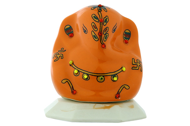 God Idol - Ganesha (Ceramic) | Orange