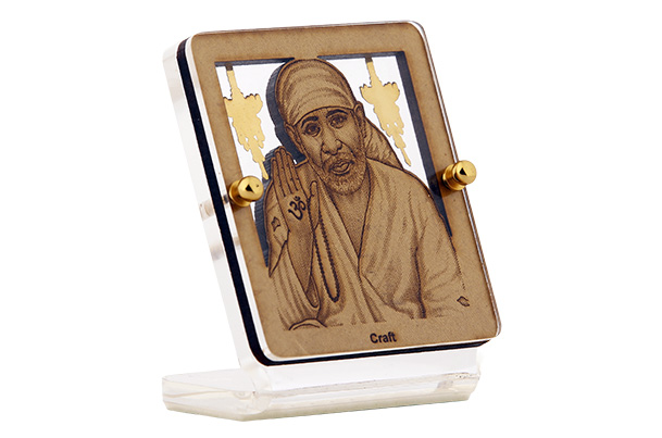 Dashboard Frame - Sai Baba (Acrylic Wood Crafted)