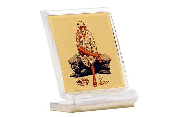 Dashboard Frame Sai Baba Acrylic 24k Gold Plated