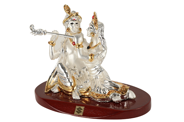 God Idol - Radha Krishna (Resin) | 24k Silver Plated