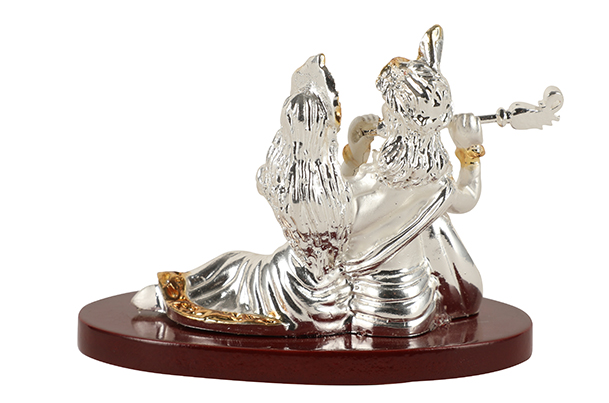 God Idol - Radha Krishna (Resin) | 24k Silver Plated