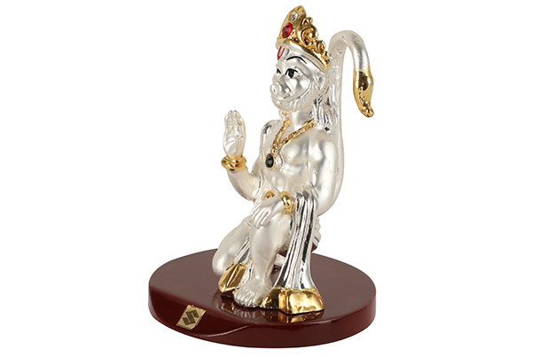 God Idol - Hanuman (Resin) | 24k Silver Plated