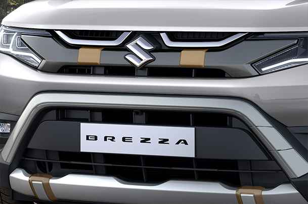 Front Bumper Extender - Silver | New  Brezza (All Variants)