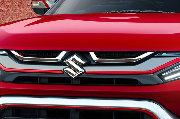 Front Grille Garnish Red New Brezza All Variants 990J0M66T13 010 Maruti Suzuki Genuine Accessories