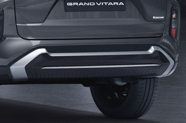 Rear Skid Plate - Black + chrome | Grand Vitara (Sigma, Delta, Zeta, Alpha Variant)