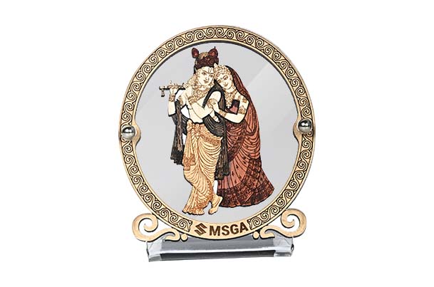 Radha Krishna | Wooden Crafted Dashboard Frames