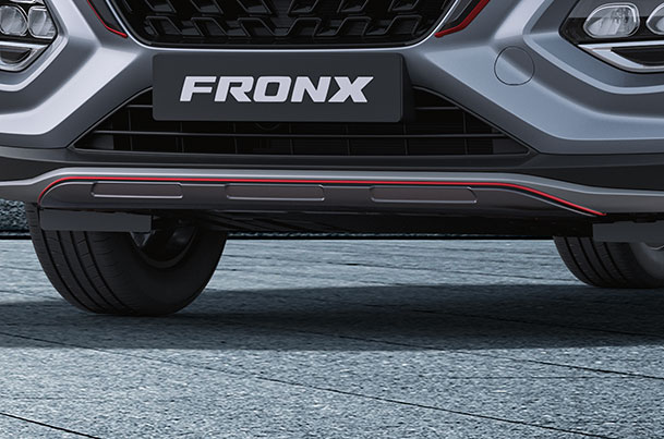 Front Underbody Spoiler - Grey + Red | Fronx