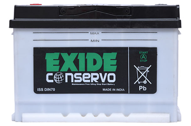 Car Battery | Exide DIN70-ISS - Diesel (Hybrid) | S-Cross \ Ertiga \ Ciaz \ Dzire