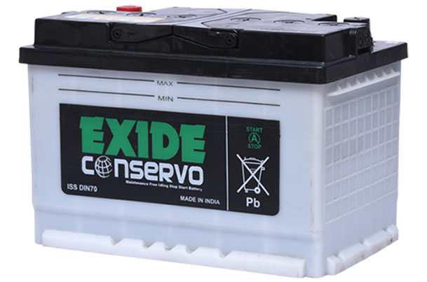 Car Battery | Exide DIN70-ISS - Diesel (Hybrid) | S-Cross \ Ertiga \ Ciaz \ Dzire