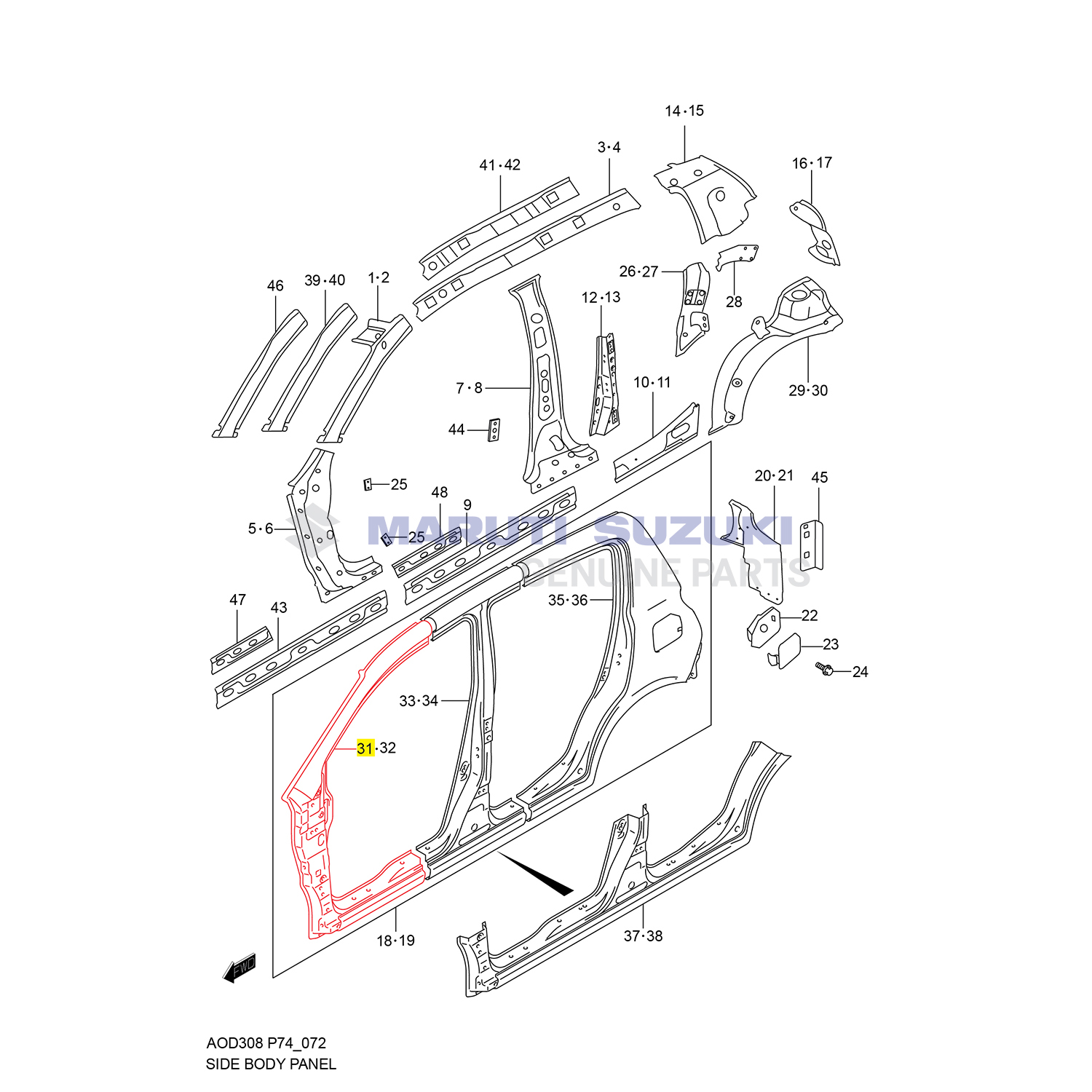 SIDE BODY PANEL (A-PILLAR - RIGHT)