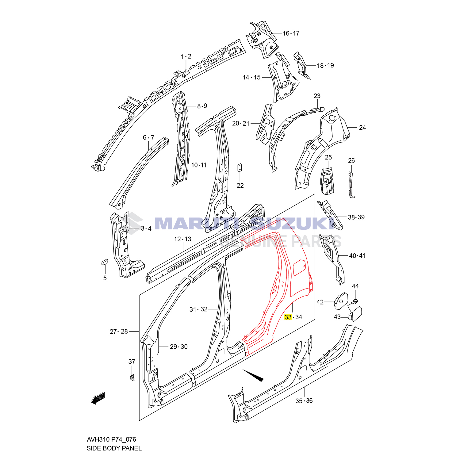 SIDE BODY PANEL (QUARTER PILLAR - RIGHT)