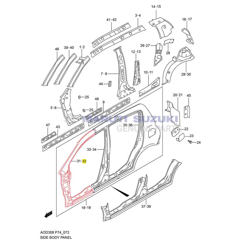 SIDE BODY PANEL (A-PILLAR - LEFT)