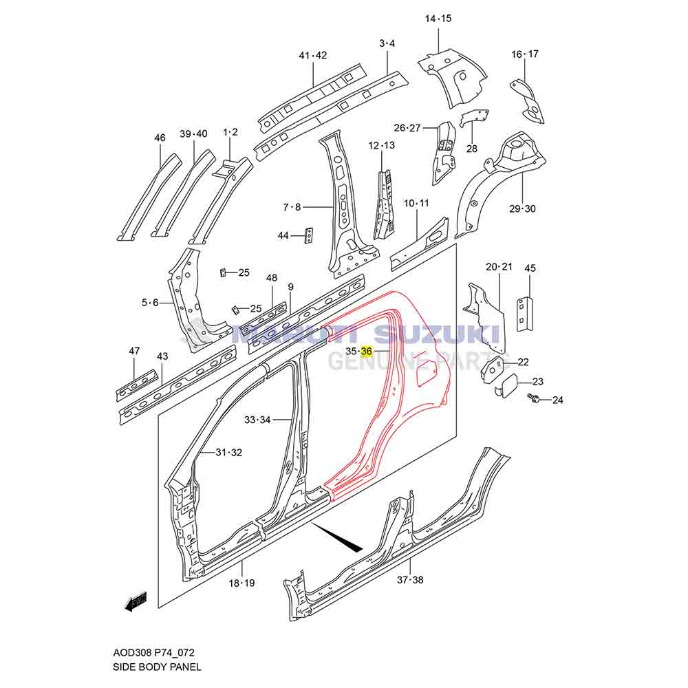 SIDE BODY PANEL (QUARTER PILLAR - LEFT)