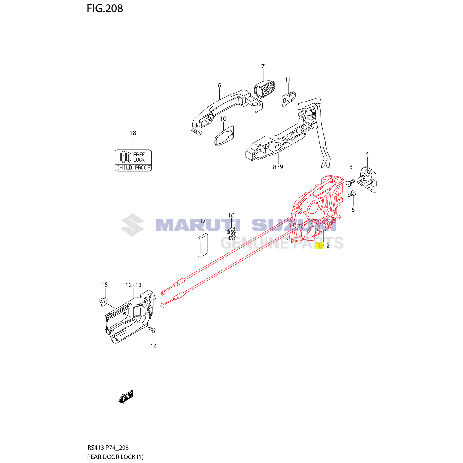 LATCH ASSY_REAR DOOR_R