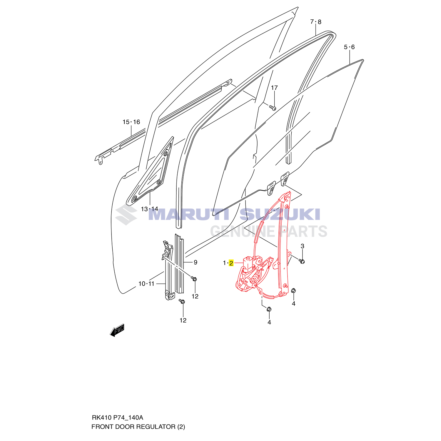 REGULATOR ASSY_ FRONT WINDOW